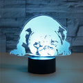 Prostrated Dog Shape 3D Colorful LED Vision Light Table Lamp, Charging Touch Version, Charging Touch Version