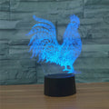 Cock Shape 3D Colorful LED Vision Light Table Lamp, Crack Touch Version, Crack Touch Version