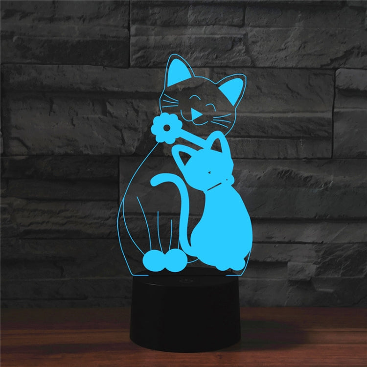 Cat Shape 3D Colorful LED Vision Light Table Lamp, Crack Touch Version, Crack Touch Version