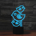 Three Birds Shape 3D Colorful LED Vision Light Table Lamp, 16 Colors Remote Control Version, 16 Colors Remote Control Version