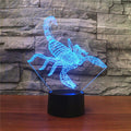 Scorpion Shape 3D Colorful LED Vision Light Table Lamp, USB Touch Version, USB Touch Version
