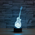 Guitar Shape 3D Colorful LED Vision Light Table Lamp, 16 Colors Remote Control Version, 16 Colors Remote Control Version