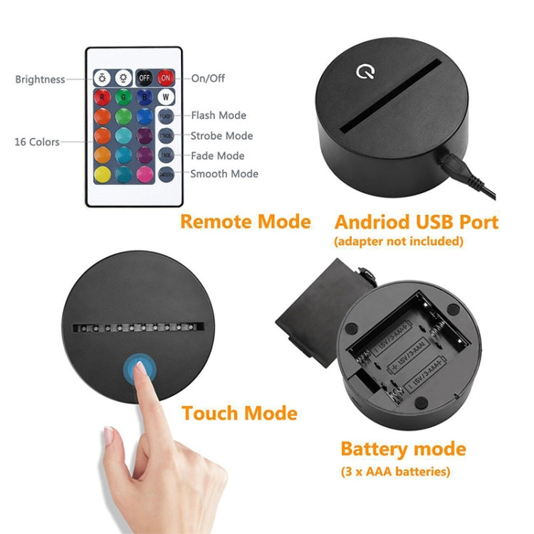 Astronaut Shape 3D Colorful LED Vision Light Table Lamp, 16 Colors Remote Control Version, 16 Colors Remote Control Version