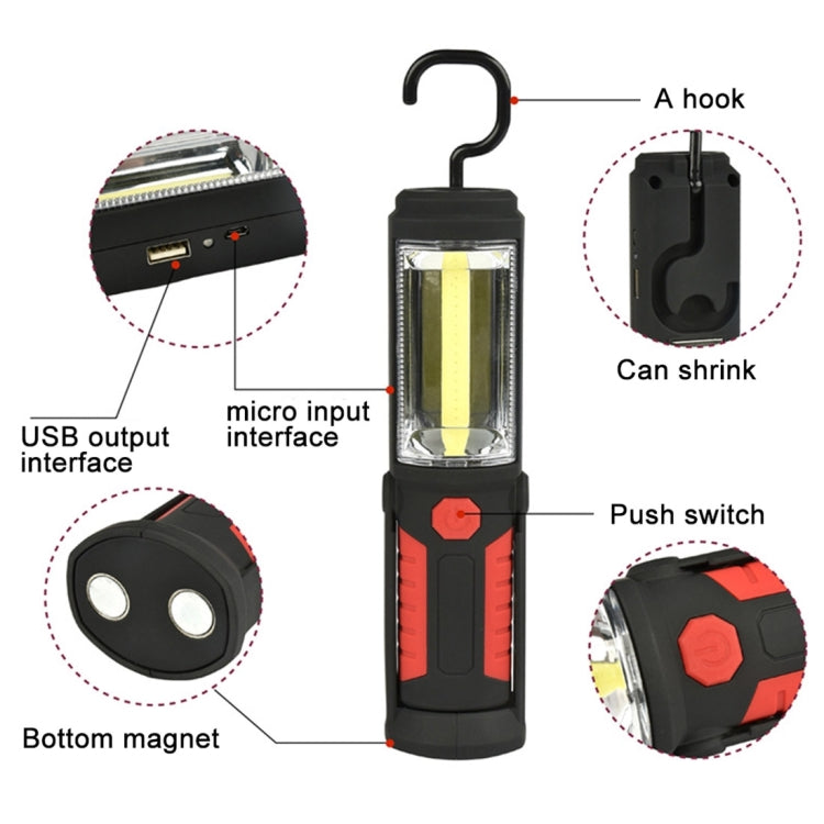 400 LM Multi-function USB Charging Portable Emergency Work Stand Light with Magnetic & 360 Degrees Swivel Hook