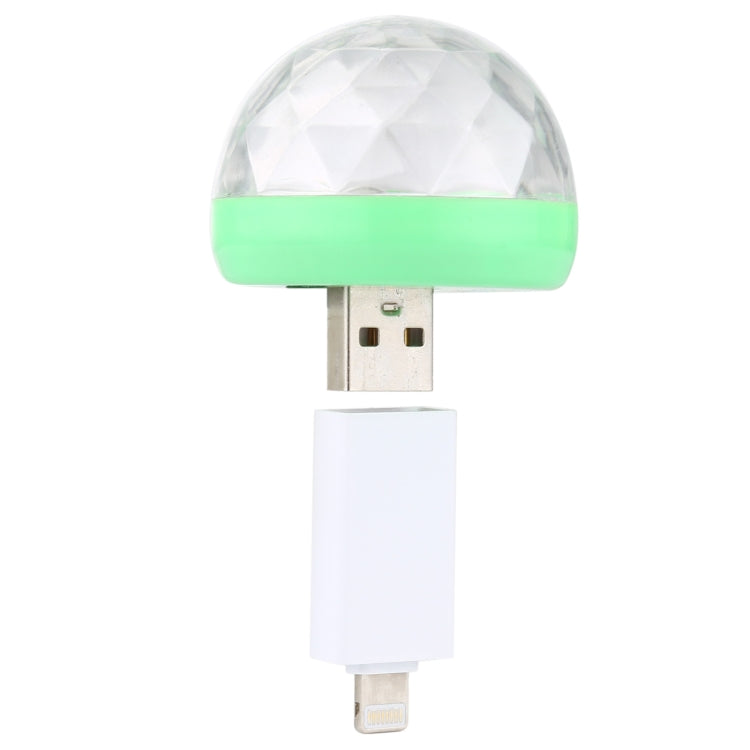 4W RGB USB LED Crystal Magic Ball Stage Light with 8 Pin Adapter, with 8 Pin Adapter
