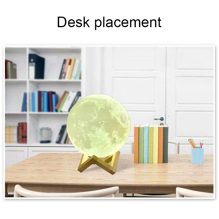 USB Charging LED Energy-saving Night Light with Wooden Holder Base, Touch 2-color(15cm)