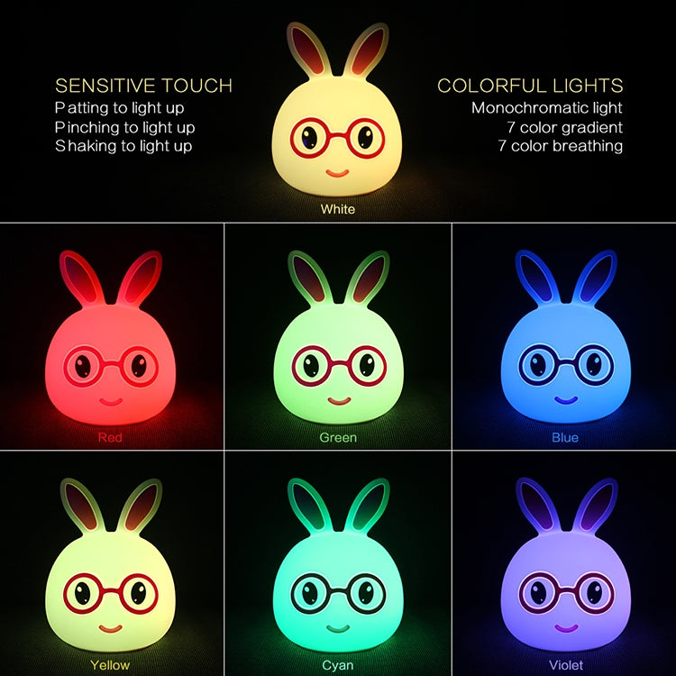 Happy Rabbit Creative Touch 3D LED Decorative Night Light, AAA Battery Version, AAA Battery Version (Pink), AAA Battery Version (Blue)