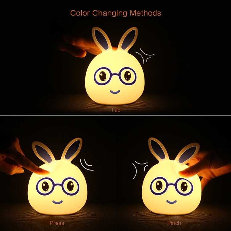 Happy Rabbit Creative Touch 3D LED Decorative Night Light, AAA Battery Version, AAA Battery Version (Pink), AAA Battery Version (Blue)