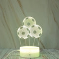 Three Footballs Shape Creative Crack Touch Dimming 3D Colorful Decorative Night Light, Three Footballs Shape