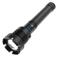 Long Style Micro USB Charging Outdoor Waterproof P90 + COB LED Flashlight, Support Power Display & Telescopic Focusing & 7-level Brightness Adjustment, P90