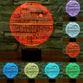 7 Colour Discoloration Creative Visual Stereo Lamp Desk Lamp Night Light, Death Star Style
