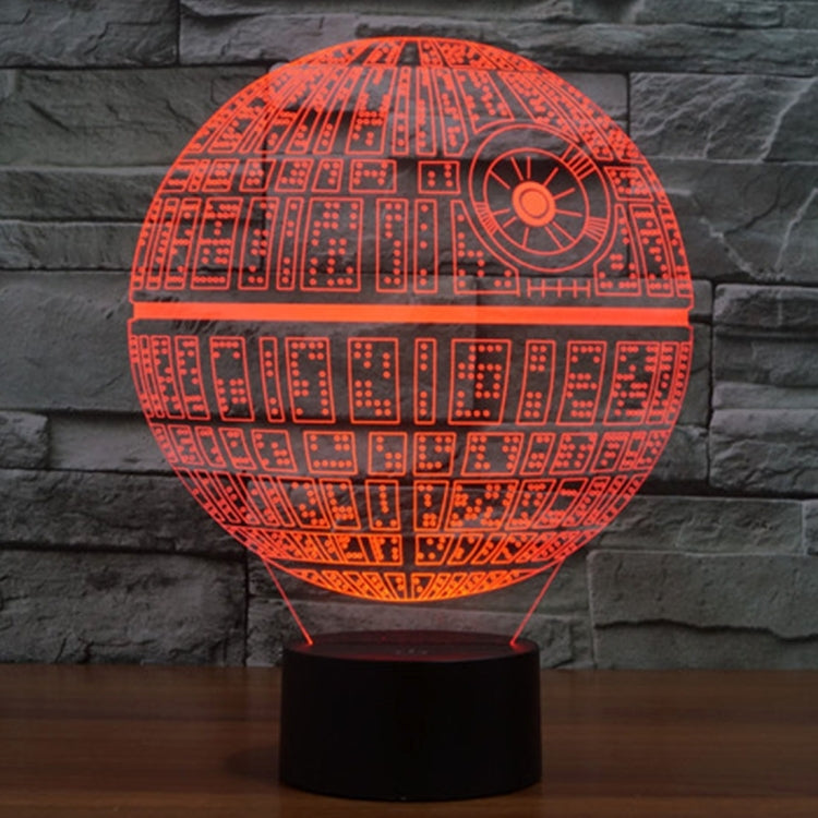 7 Colour Discoloration Creative Visual Stereo Lamp Desk Lamp Night Light, Death Star Style