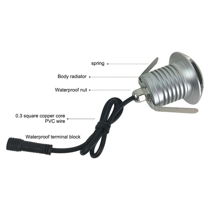 3W LED Embedded Polarized Buried Lamp IP67 Waterproof Turtle Shell Lamp Outdoor Garden Lawn Lamp, Warm Light 3000K Q1 One-way Light, Warm Light 3000K Q1
