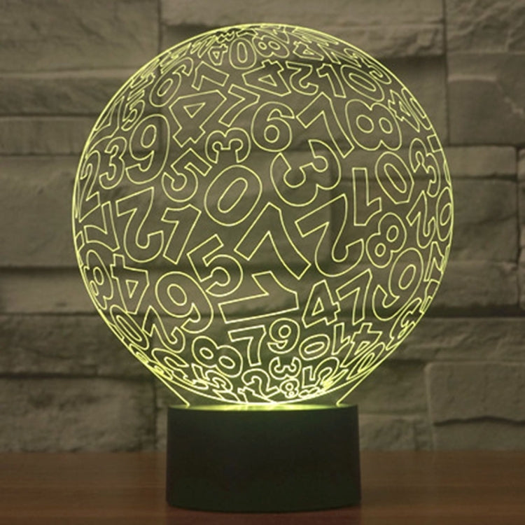 7 Color Discoloration Creative Visual Stereo Lamp Desk Lamp Night Light, Numbers Style