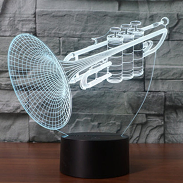 7 Colour Discoloration Creative Visual Stereo Lamp Desk Lamp Night Light, Trumpet Shape