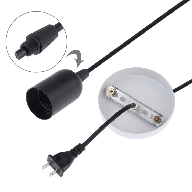 E27 Wire Cap Lamp Holder Chandelier Power Socket with Base & 1.5m Extension Cable, US Plug, E27