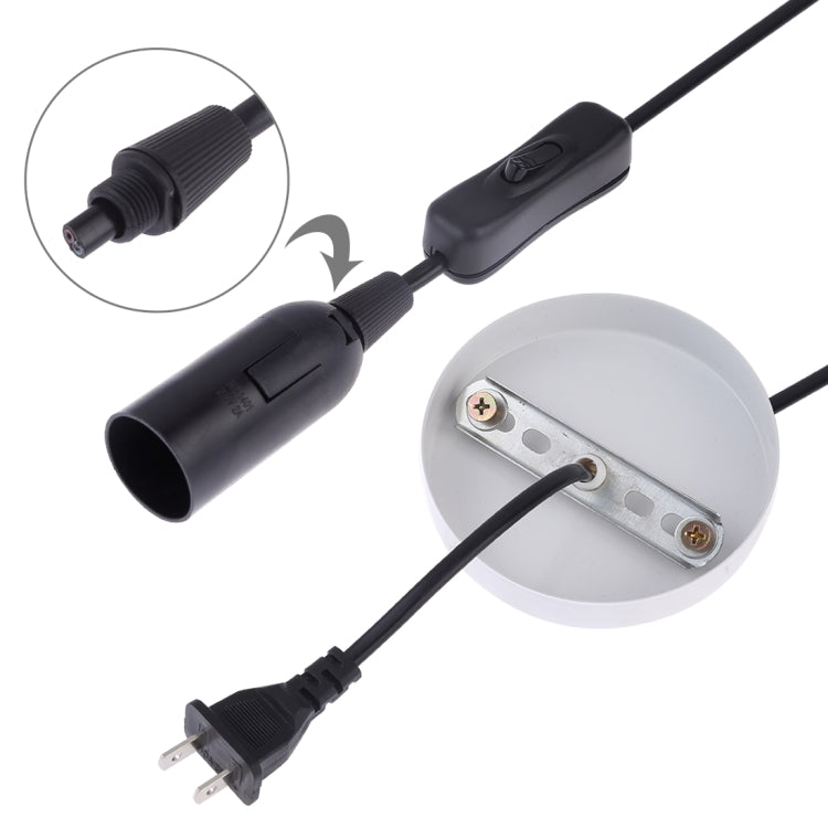 E14 Wire Cap Lamp Holder Chandelier Power Socket with Switch & Base & 1.5m Extension Cable, US Plug, E14