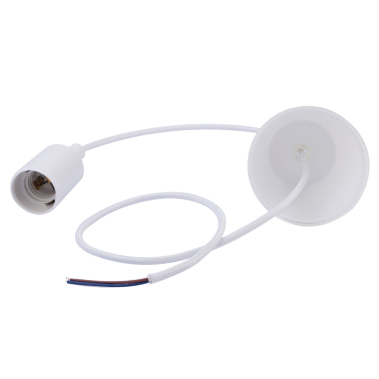 E27 Lamp Holder Hanging Wire Chandelier Lamp Holder Bulb Base Power Cable with Lampshade, Cable Length: 1m, with Lampshade