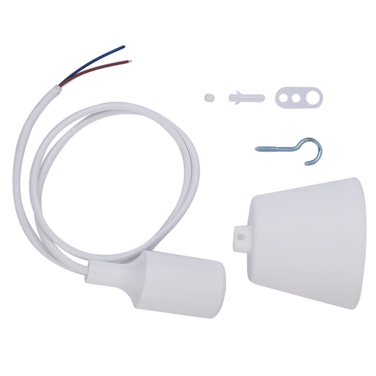 E27 Lamp Holder Hanging Wire Chandelier Lamp Holder Bulb Base Power Cable with Lampshade, Cable Length: 1m, with Lampshade