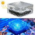 Solar Powered Square Tempered Glass Outdoor LED Buried Light Garden Decoration Lamp IP55 Waterproof，Size: 10 x 10 x 5.2cm, 10 x 10 x 5.2cm