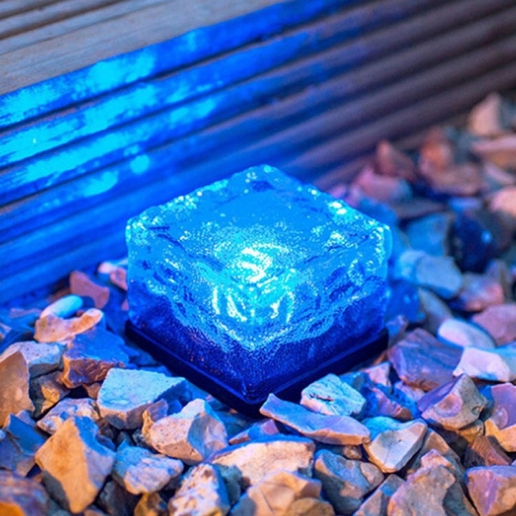 Solar Powered Square Tempered Glass Outdoor LED Buried Light Garden Decoration Lamp IP55 Waterproof，Size: 10 x 10 x 5.2cm, 10 x 10 x 5.2cm