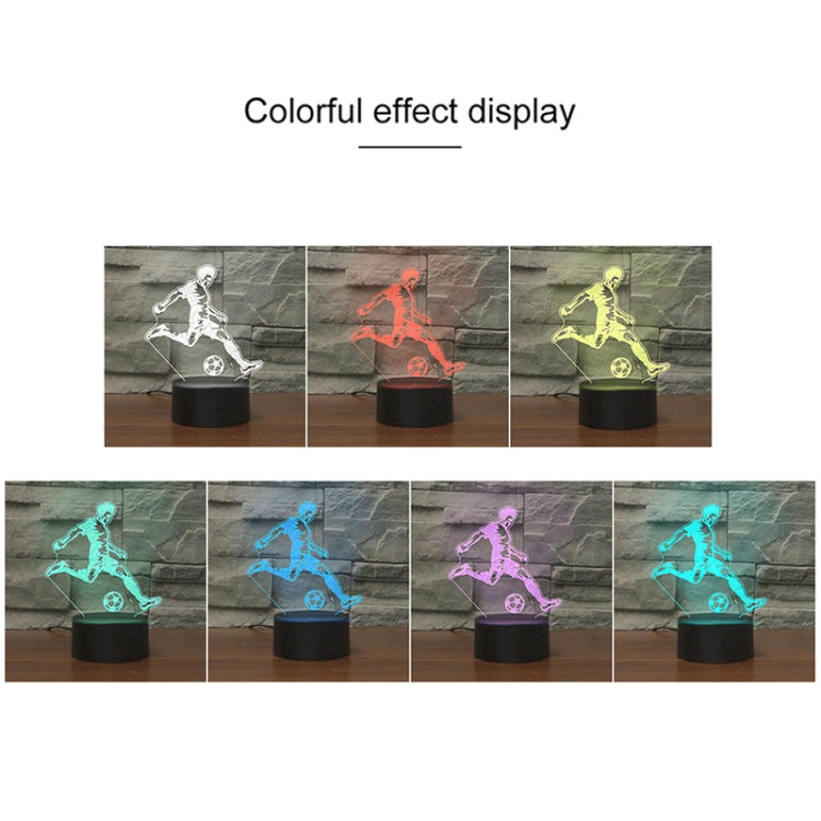 Play Football Black Base Creative 3D LED Decorative Night Light, USB with Touch Button Version, USB with Touch Button Version
