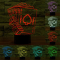 7 Color Discoloration Creative Visual Stereo Lamp Desk Lamp Night Light, Poker Style