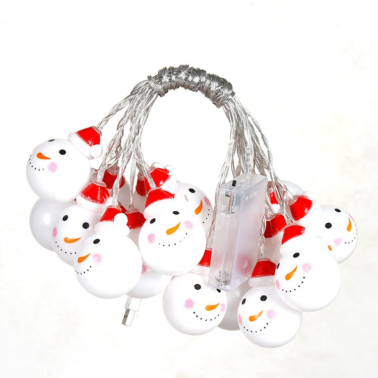 10 LEDs 2 x AA Batteries Box Powered Warm Fairy Decorative Lamp for Christmas, Party, Bedroom, 1.5m Snowman Warm White
