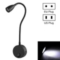 160 LM 3000-3200K Wall Mount Light Wall Sconce Lamp, Got the CE / FCC Certification, Goose Neck Length: 30cm, US/EU Plug, Default Delivery US Plug, CL-06b Black Shell