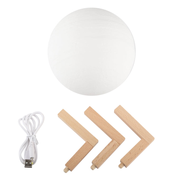 USB Charging 2-Color Changing Energy-saving LED Night Light with Wooden Holder Base, Touch Control 2-Color(15cm)