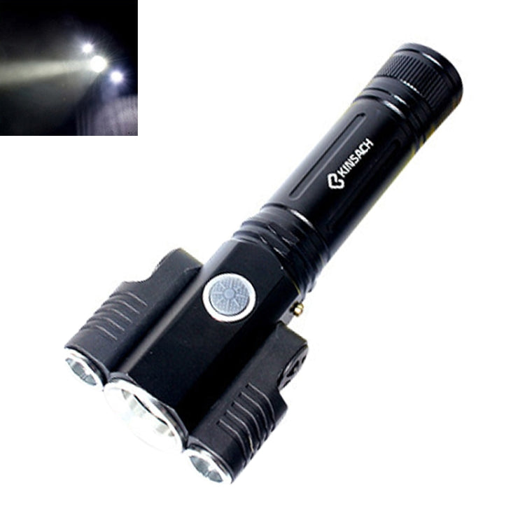 KS-739 USB Charging Waterproof T6+XPE Fixed Focus LED Flashlight with 4-Modes, KS-739