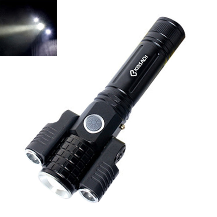 KS-738 USB Charging Waterproof T6+XPE Zoomable LED Flashlight with 4-Modes, KS-738