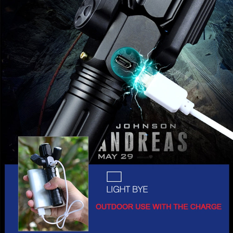 KS-739 USB Charging Waterproof T6+XPE Fixed Focus LED Flashlight with 4-Modes & 18650 lithium battery, KS-739 (&18650)