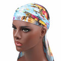 b-2 High Elastic Printing Long-tailed Pirate Hat Headkerchief Chemotherapy Cap