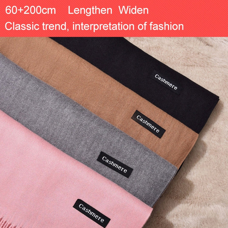 Autumn and Winter Season Classic Solid Color Imitation Cashmere Scarf, Size: 60 * 200cm, Khaki, Black, Blue, Coffee, Light Coffee, Dark Coffee, Light Orange, Dark Pink, Light Pink, Dark Dreen, Light Grey, Dark Grey, Light Khaki, Dark Khaki, Light Magen...