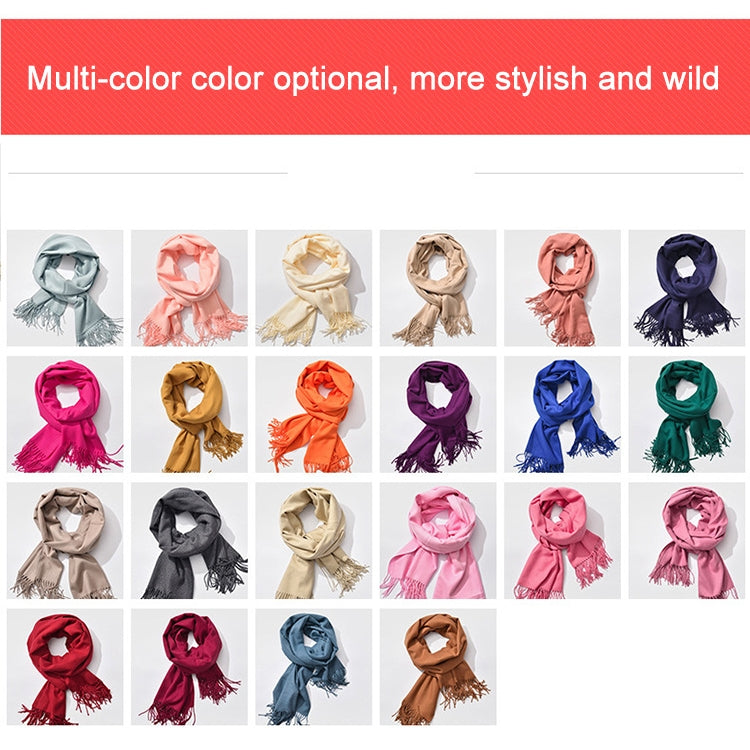 Autumn and Winter Season Classic Solid Color Imitation Cashmere Scarf, Size: 60 * 200cm, Khaki, Black, Blue, Coffee, Light Coffee, Dark Coffee, Light Orange, Dark Pink, Light Pink, Dark Dreen, Light Grey, Dark Grey, Light Khaki, Dark Khaki, Light Magen...