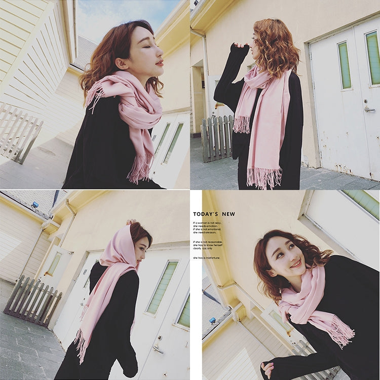 Autumn and Winter Season Classic Solid Color Imitation Cashmere Scarf, Size: 60 * 200cm, Khaki, Black, Blue, Coffee, Light Coffee, Dark Coffee, Light Orange, Dark Pink, Light Pink, Dark Dreen, Light Grey, Dark Grey, Light Khaki, Dark Khaki, Light Magen...
