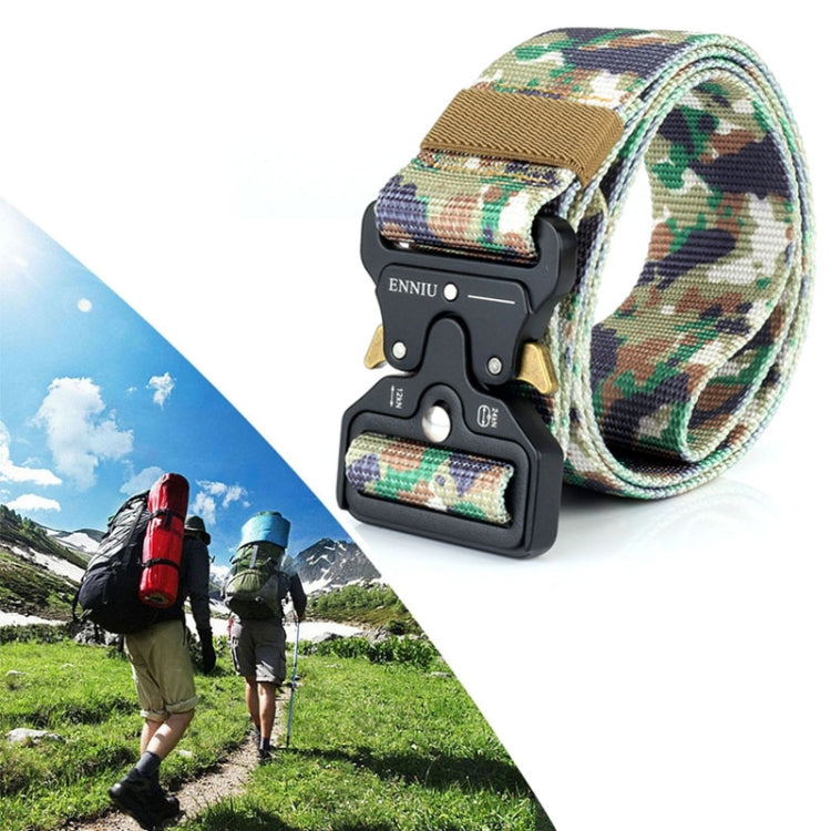 ENNIU 4.3cm Wide Outdoor Casual Nylon Belt Adjustable Multifunction Training Belts for Men, CP camouflage, Army Green, Black, Brown, Urban camouflage, Desert camouflage, Jungle camouflage