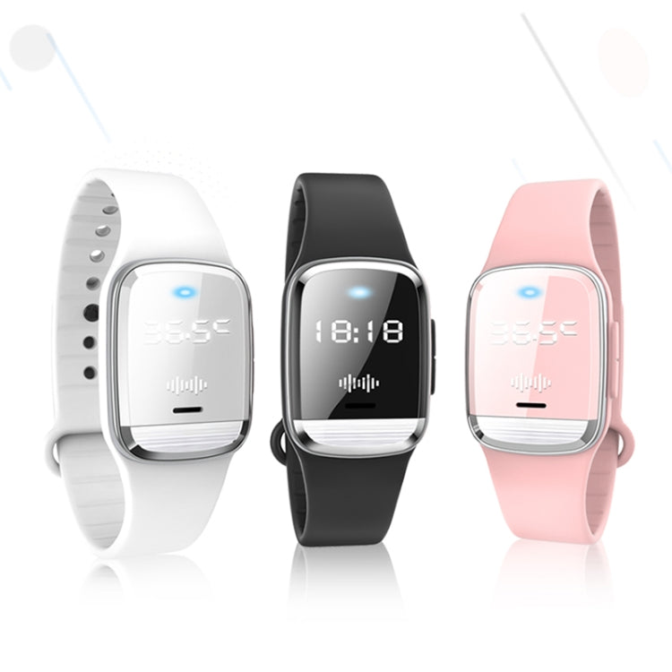 M20 Outdoor Ultrasonic Wave Mosquito Repellent Wristband with Clock & Body Temperature Test, M20 (Black), M20 (White)