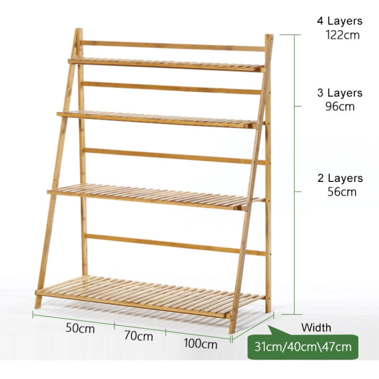 Bamboo 3-Tier Hanging Plant Stand Planter Shelves Flower Pot Storage Rack Folding Display Shelving Plants Shelf, Width: 70cm, 3-Tier Width: 70cm(White), 3-Tier Width: 70cm(Apricot), 3-Tier Width: 70cm(Green)