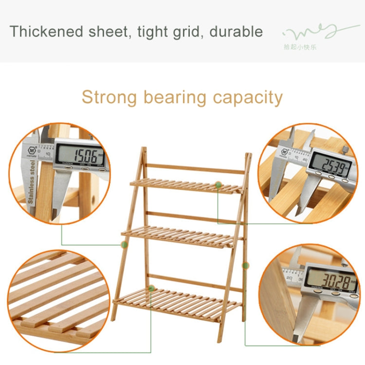 Bamboo 3-Tier Hanging Plant Stand Planter Shelves Flower Pot Storage Rack Folding Display Shelving Plants Shelf, Width: 70cm, 3-Tier Width: 70cm(White), 3-Tier Width: 70cm(Apricot), 3-Tier Width: 70cm(Green)