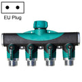 4 In 1 Multi-function Garden Water Sprinklers Lawn Irrigation Valve Water Dividing Controller Water Pipe Shunt, EU Plug, EU Plug