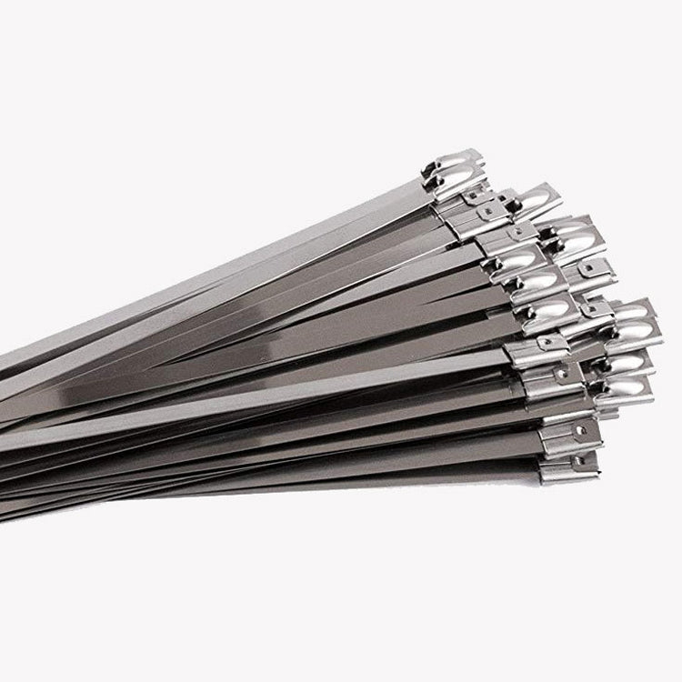 100 PCS 4.6x250mm Stainless Steel Metal Cable Ties Tie Zip Wrap Exhaust Heat Straps Induction Pipe, 4.6x250mm