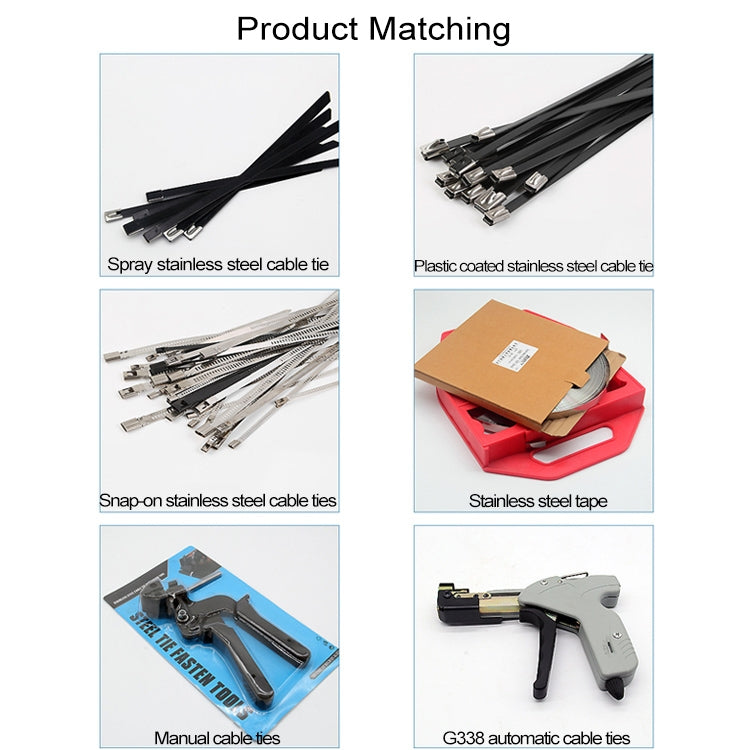 100 PCS 4.6x250mm Stainless Steel Metal Cable Ties Tie Zip Wrap Exhaust Heat Straps Induction Pipe, 4.6x250mm
