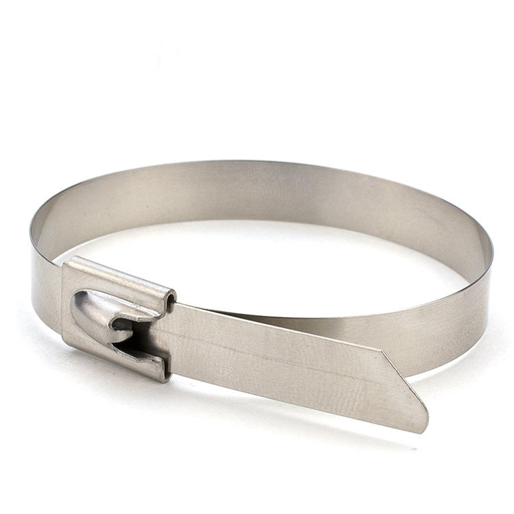 100 PCS 4.6x400mm Stainless Steel Metal Cable Ties Tie Zip Wrap Exhaust Heat Straps Induction Pipe, 4.6x400mm