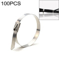 100 PCS 4.6x450mm Stainless Steel Metal Cable Ties Tie Zip Wrap Exhaust Heat Straps Induction Pipe, 4.6x450mm
