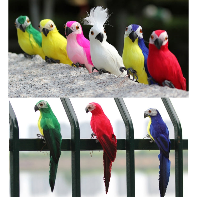 25cm Simulation Parrot Simulation Macaw Horticultural Decoration, 25cm (Yellow), 25cm (Green), 25cm (Blue), 25cm (Red), 25cm (Rose Red), 25cm (White)