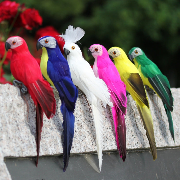 25cm Simulation Parrot Simulation Macaw Horticultural Decoration, 25cm (Yellow), 25cm (Green), 25cm (Blue), 25cm (Red), 25cm (Rose Red), 25cm (White)