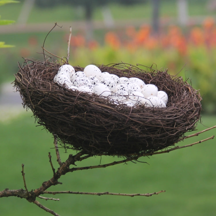 8cm Simulation Bird Nest + 1 PCS Bird Egg Holiday Decoration, 8cm