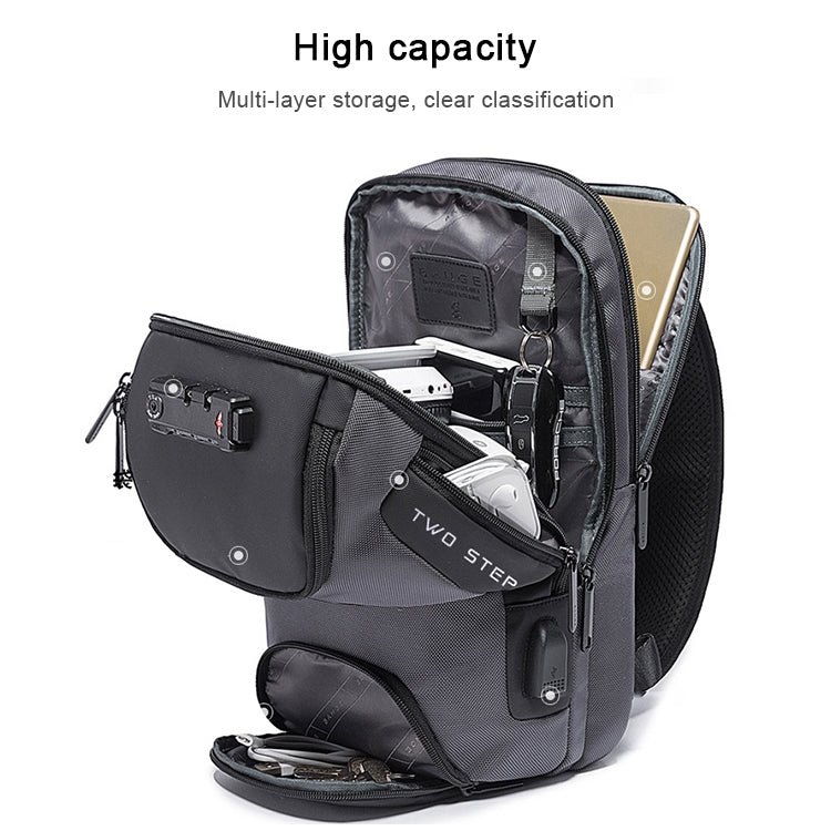 BANGE Men Security USB Chest Bag Portable Outdoor Shoulder Bag, Shoulder Bag, Outdoor Shoulder Bag